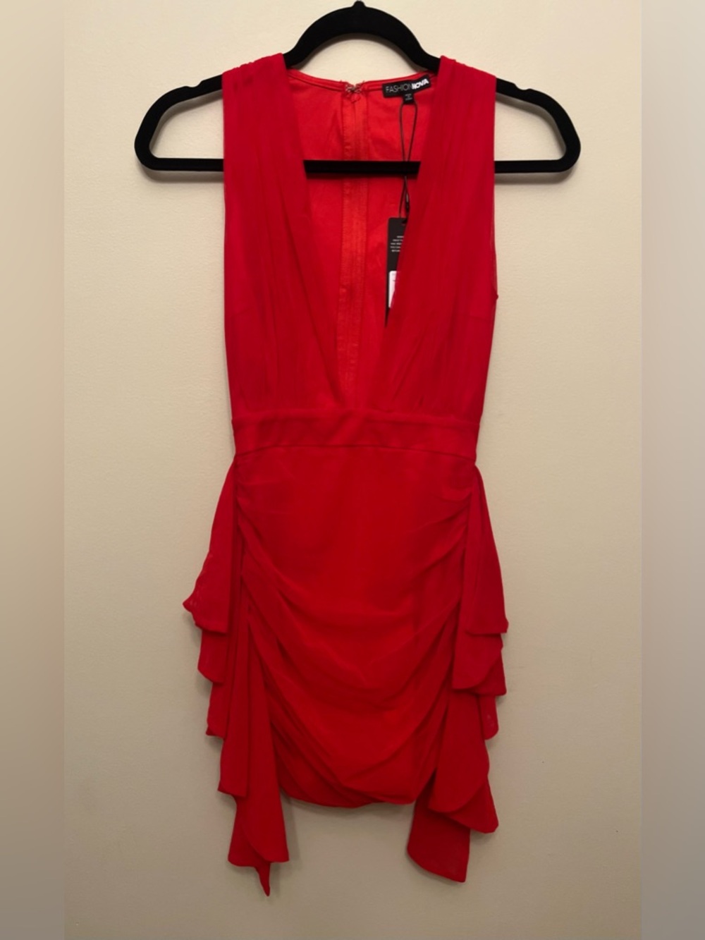 NWT Fashion Nova Taste of Her Mini Dress Red Women's Size XS Party Glam Prom